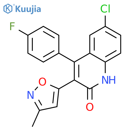 2(1H)-Quinolinone,6-chloro-4-(4-fluorophenyl)-3-(3-methyl-5-isoxazolyl)- structure