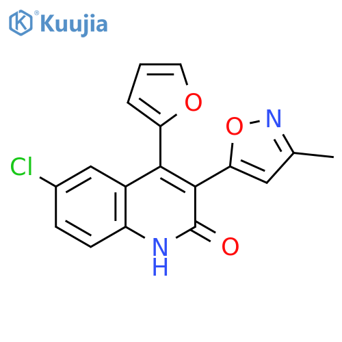 2(1H)-Quinolinone, 6-chloro-4-(2-furanyl)-3-(3-methyl-5-isoxazolyl)- structure
