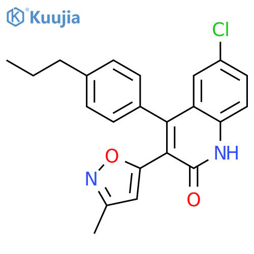 2(1H)-Quinolinone,6-chloro-3-(3-methyl-5-isoxazolyl)-4-(4-propylphenyl)- structure