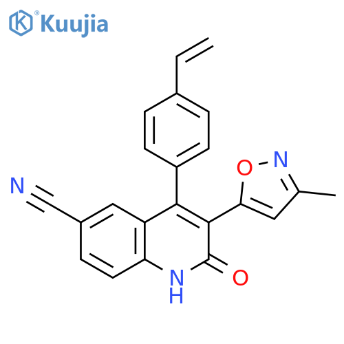 6-Quinolinecarbonitrile,4-(4-ethenylphenyl)-1,2-dihydro-3-(3-methyl-5-isoxazolyl)-2-oxo- structure