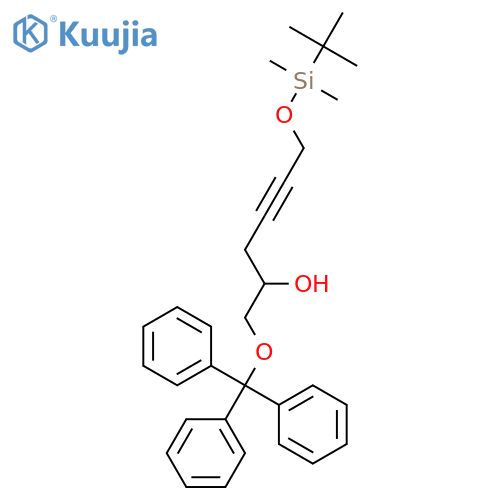 4-Hexyn-2-ol,6-[[(1,1-dimethylethyl)dimethylsilyl]oxy]-1-(triphenylmethoxy)-, (2R)- structure