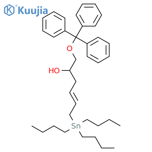 4-Hexen-2-ol, 6-(tributylstannyl)-1-(triphenylmethoxy)-, (2R,4E)- structure