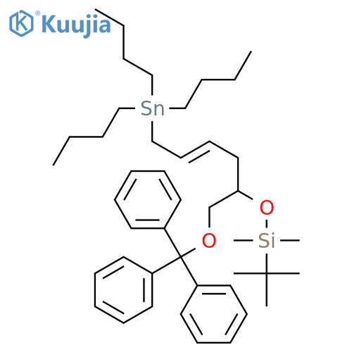 Silane,(1,1-dimethylethyl)dimethyl[[(1R,3Z)-5-(tributylstannyl)-1-[(triphenylmethoxy)methyl]-3-pentenyl]oxy]- structure
