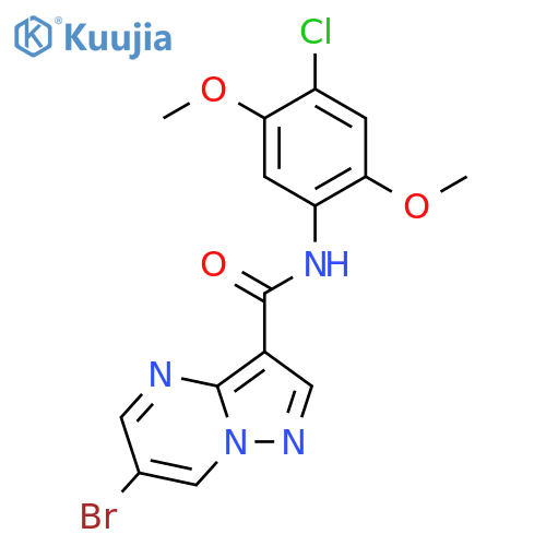 <br>6-Bromo-pyrazolo[1,5-a]pyrimidine-3-carboxylic acid (4-chloro-2,5-dimethoxy -phenyl)-amide structure