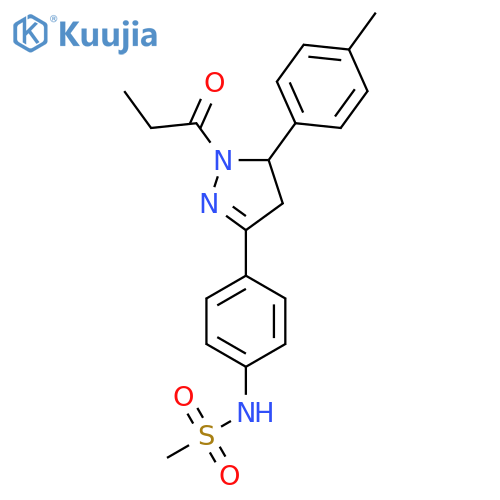 N-{4-5-(4-methylphenyl)-1-propanoyl-4,5-dihydro-1H-pyrazol-3-ylphenyl}methanesulfonamide structure