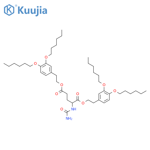 L-Glutamic acid, N-(aminocarbonyl)-,bis[2-[3,4-bis(hexyloxy)phenyl]ethyl] ester structure