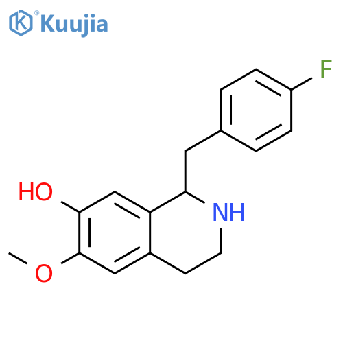 7-ISOQUINOLINOL, 1-[(4-FLUOROPHENYL)METHYL]-1,2,3,4-TETRAHYDRO-6-METHOXY- structure