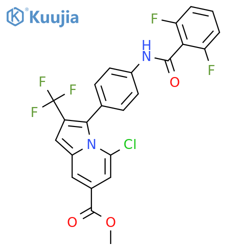 7-Indolizinecarboxylic acid,5-chloro-3-[4-[(2,6-difluorobenzoyl)amino]phenyl]-2-(trifluoromethyl)-,methyl ester structure
