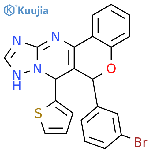 9-(3-bromophenyl)-11-(thiophen-2-yl)-8-oxa-12,13,15,17-tetraazatetracyclo[8.7.0.0^{2,7}.0^{12,16}]heptadeca-1(10),2(7),3,5,13,15-hexaene structure