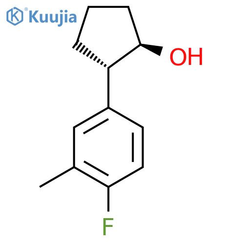 trans-2-(4-Fluoro-3-methylphenyl)cyclopentanol structure