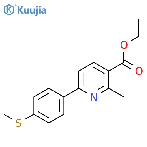 3-Pyridinecarboxylic acid, 2-methyl-6-[4-(methylthio)phenyl]-, ethyl ester structure