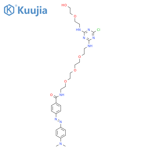Benzamide,N-[2-[2-[2-[2-[[4-chloro-6-[[2-(2-hydroxyethoxy)ethyl]amino]-1,3,5-triazin-2-yl]amino]ethoxy]ethoxy]ethoxy]ethyl]-4-[[4-(dimethylamino)phenyl]azo]- structure
