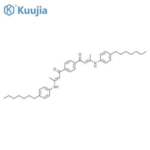 2-Buten-1-one, 1,1'-(1,4-phenylene)bis[3-[(4-heptylphenyl)amino]- structure