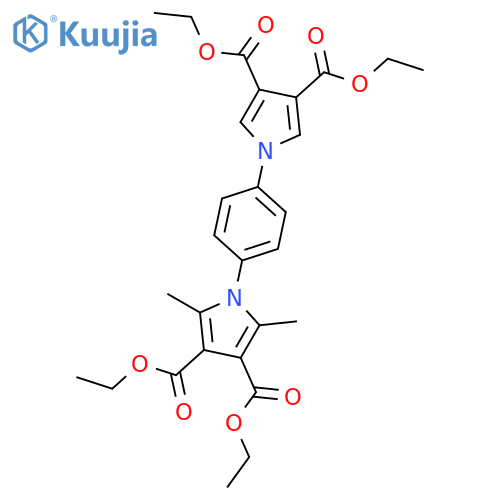 1H-Pyrrole-3,4-dicarboxylicacid, 1,1'-(1,4-phenylene)bis[2,5-dimethyl-, tetraethyl ester (9CI) structure