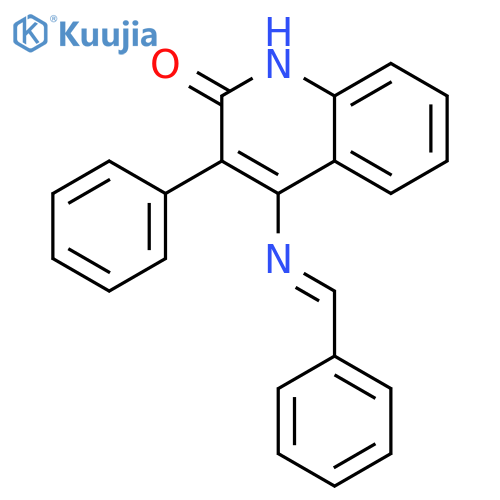 3-phenyl-4-{[(E)-phenylmethylidene]amino}quinolin-2(1H)-one structure