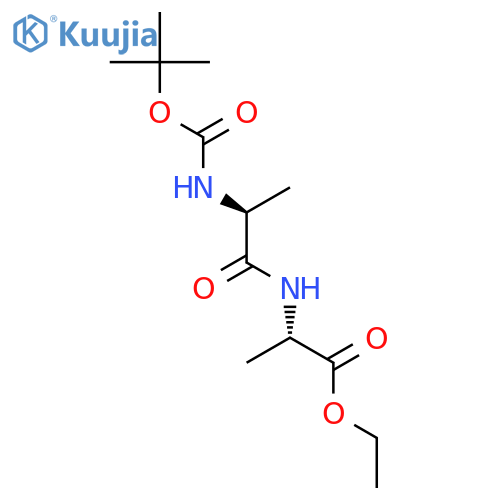 L-Alanine, N-[N-[(1,1-dimethylethoxy)carbonyl]-L-alanyl]-, ethyl ester structure