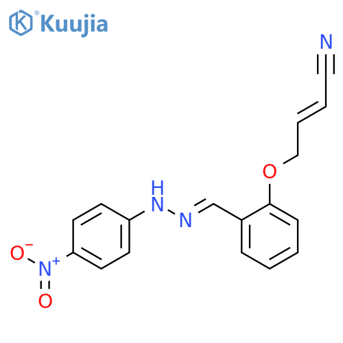2-BUTENENITRILE, 4-[2-[[(4-NITROPHENYL)HYDRAZONO]METHYL]PHENOXY]- structure