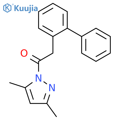 1H-Pyrazole, 1-([1,1'-biphenyl]-2-ylacetyl)-3,5-dimethyl- structure