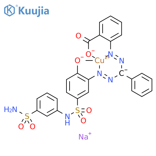 Cuprate(1-), [2-[2-[[2-[5-[[[3-(aminosulfonyl)phenyl]amino]sulfonyl]-2-(hydroxy-κO)phenyl]diazenyl-κN2]phenylmethyl]diazenyl-κN1]benzoato(3-)-κO]-, sodium (1:1) structure