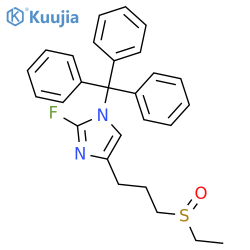 1H-Imidazole, 4-[3-(ethylsulfinyl)propyl]-2-fluoro-1-(triphenylmethyl)- structure