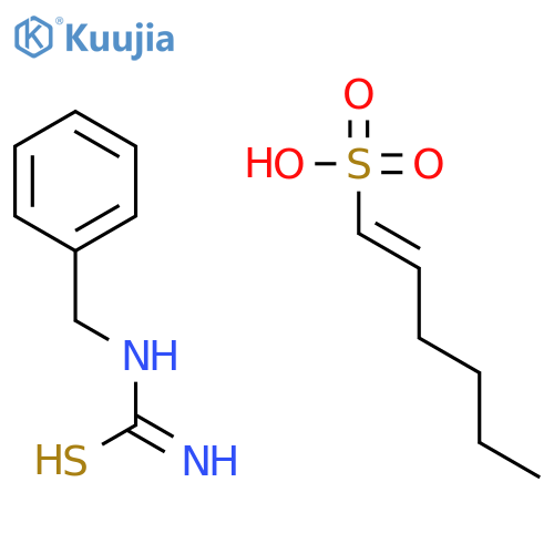 1-HEXENE-1-SULFONIC ACID, (E)-, COMPD. WITH PHENYLMETHYLCARBAMIMIDOTHIOATE (1:1) structure