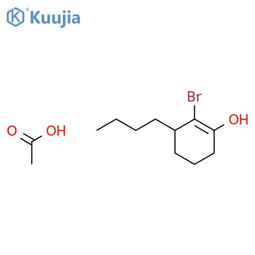 1-Cyclohexen-1-ol, 2-bromo-3-butyl-, acetate structure