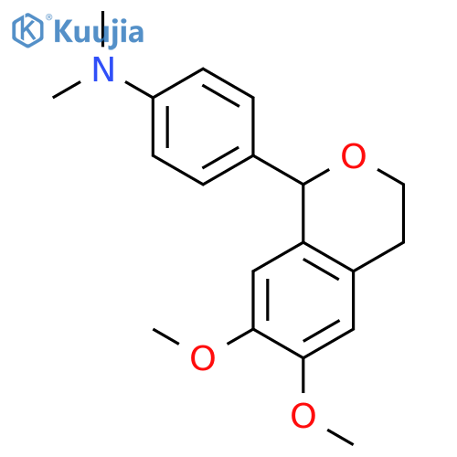 Benzenamine,4-(3,4-dihydro-6,7-dimethoxy-1H-2-benzopyran-1-yl)-N,N-dimethyl- structure