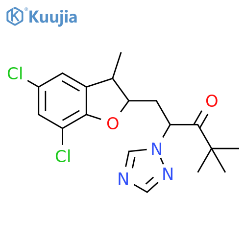 3-Pentanone, 1-(5,7-dichloro-2,3-dihydro-3-methyl-2-benzofuranyl)-4,4-dimethyl-2-(1H-1,2,4-triazol-1-yl)- structure