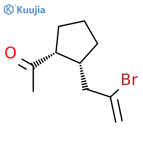Ethanone, 1-[(1R,2R)-2-(2-bromo-2-propenyl)cyclopentyl]-, rel- structure