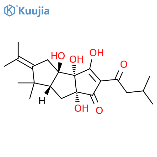 1H-Cyclopenta[a]pentalen-1-one, 3a,3b,4,5,6,6a,7,7a-octahydro-3,3a,3b,7a-tetrahydroxy-6,6-dimethyl-5-(1-methylethylidene)-2-(3-methyl-1-oxobutyl)-, (3aR,3bR,6aR,7aR)-rel- structure