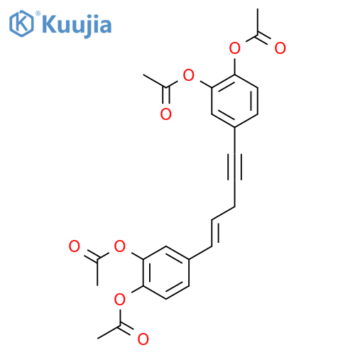 (1E)-pent-1-en-4-yne-1,5-diyldibenzene-4,1,2-triyl tetraacetate structure