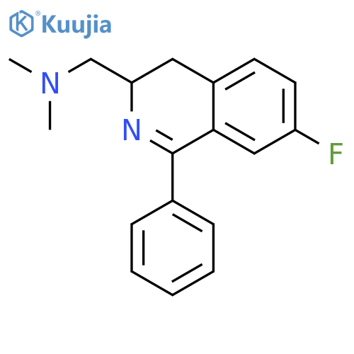 1-(7-fluoro-1-phenyl-3,4-dihydroisoquinolin-3-yl)-N,N-dimethylmethanamine structure