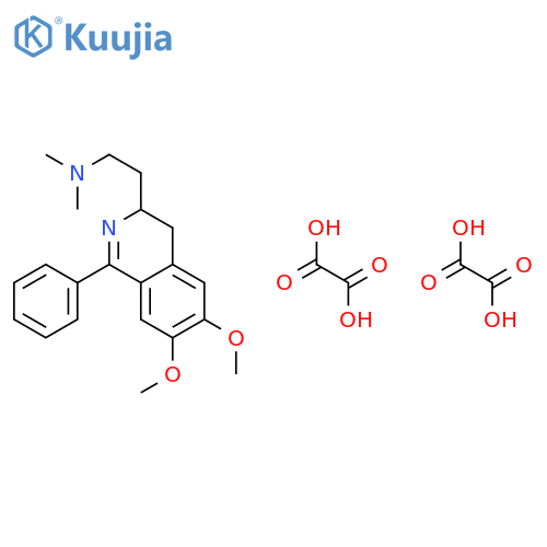 2-(6,7-dimethoxy-1-phenyl-3,4-dihydroisoquinolin-3-yl)-N,N-dimethylethanamine diethanedioate structure