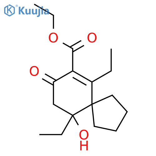 Spiro[4.5]dec-6-ene-7-carboxylic acid, 6,10-diethyl-10-hydroxy-8-oxo-,ethyl ester structure