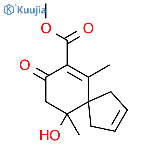 Spiro[4.5]deca-2,6-diene-7-carboxylic acid,10-hydroxy-6,10-dimethyl-8-oxo-, methyl ester structure