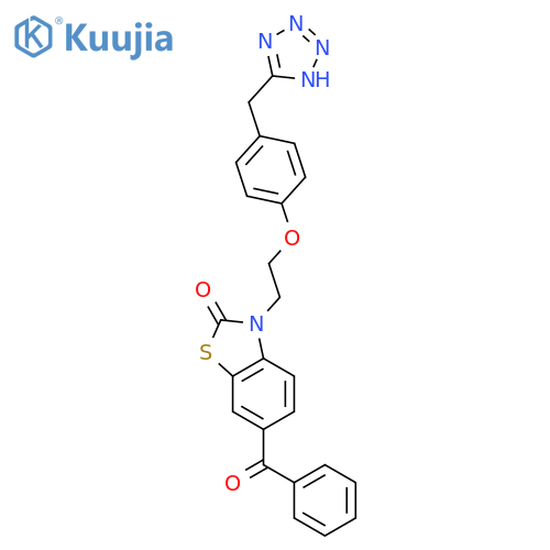 2(3H)-Benzothiazolone,6-benzoyl-3-[2-[4-(1H-tetrazol-5-ylmethyl)phenoxy]ethyl]- structure