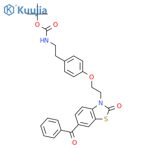 Carbamic acid,[2-[4-[2-(6-benzoyl-2-oxo-3(2H)-benzothiazolyl)ethoxy]phenyl]ethyl]-,1,1-dimethylethyl ester structure