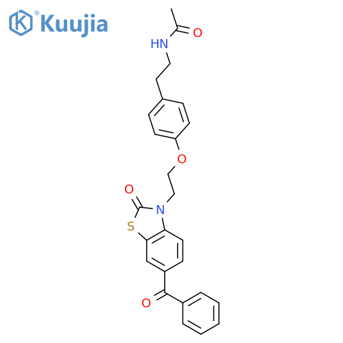 Acetamide,N-[2-[4-[2-(6-benzoyl-2-oxo-3(2H)-benzothiazolyl)ethoxy]phenyl]ethyl]- structure