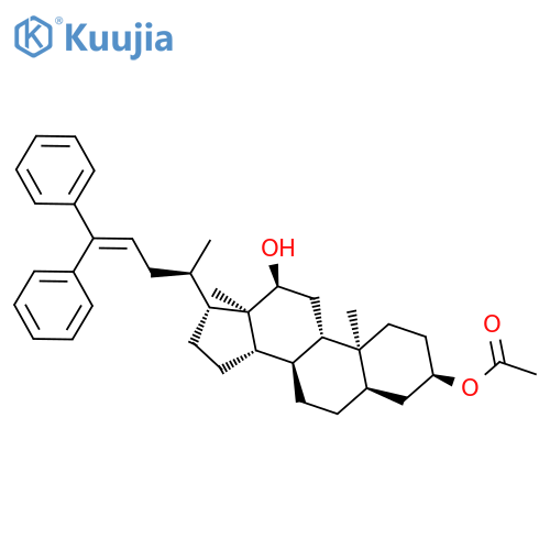 Chol-23-ene-3,12-diol, 24,24-diphenyl-, 3-acetate, (3a,5b,12a)- structure