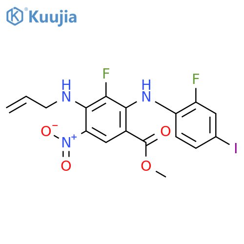 Benzoic acid,3-fluoro-2-[(2-fluoro-4-iodophenyl)amino]-5-nitro-4-(2-propenylamino)-,methyl ester structure