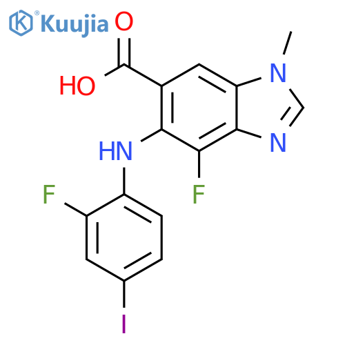 1H-Benzimidazole-6-carboxylic acid,4-fluoro-5-[(2-fluoro-4-iodophenyl)amino]-1-methyl- structure