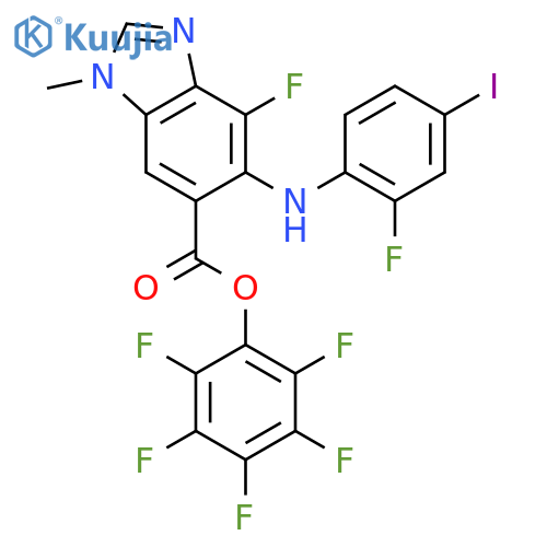 1H-Benzimidazole-6-carboxylic acid,4-fluoro-5-[(2-fluoro-4-iodophenyl)amino]-1-methyl-, pentafluorophenylester structure