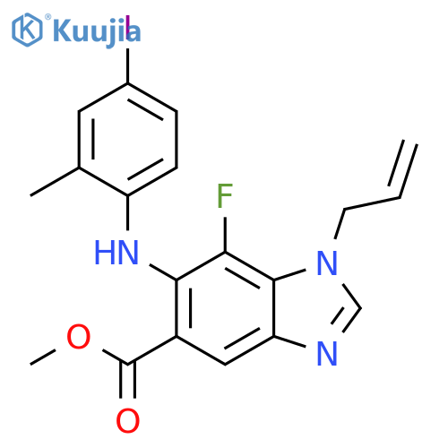1H-Benzimidazole-5-carboxylic acid,7-fluoro-6-[(4-iodo-2-methylphenyl)amino]-1-(2-propenyl)-, methyl ester structure