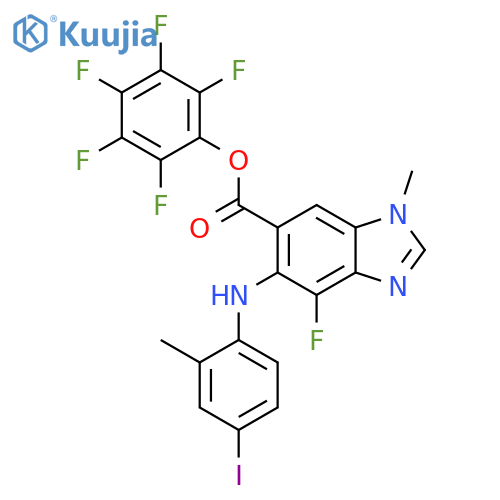 1H-Benzimidazole-6-carboxylic acid,4-fluoro-5-[(4-iodo-2-methylphenyl)amino]-1-methyl-, pentafluorophenylester structure