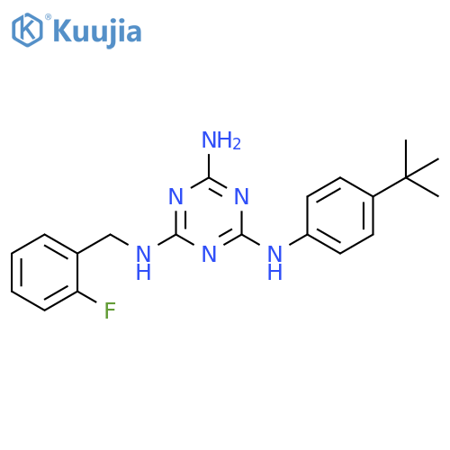 1,3,5-Triazine-2,4,6-triamine,N-[4-(1,1-dimethylethyl)phenyl]-N'-[(2-fluorophenyl)methyl]- structure
