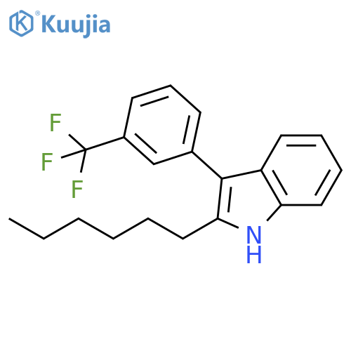 1H-Indole, 2-hexyl-3-[3-(trifluoromethyl)phenyl]- structure