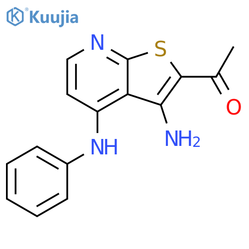 Ethanone, 1-[3-amino-4-(phenylamino)thieno[2,3-b]pyridin-2-yl]- structure