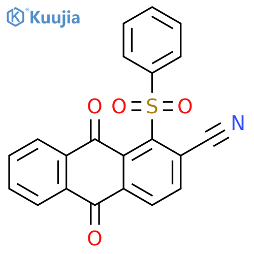 2-Anthracenecarbonitrile, 9,10-dihydro-9,10-dioxo-1-(phenylsulfonyl)- structure