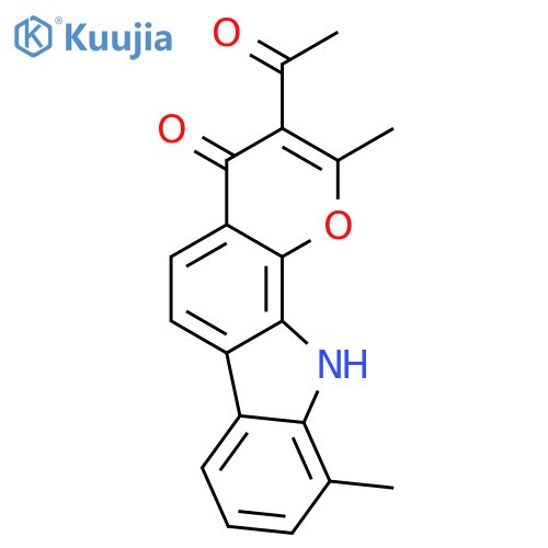 Pyrano[2,3-a]carbazol-4(11H)-one, 3-acetyl-2,10-dimethyl- structure