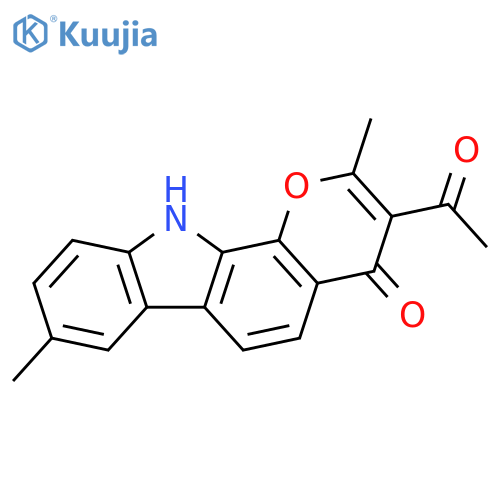 Pyrano[2,3-a]carbazol-4(11H)-one, 3-acetyl-2,8-dimethyl- structure